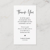 Carte D'accompagnement Merci mariage, boîtier de script simple moderne (Devant)