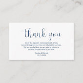 Carte D'accompagnement Merci mariage, Conception minimale, Police bleue m (Devant)