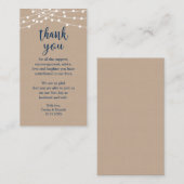 Carte D'accompagnement Merci mariage, Lumières Rustiques À Chaîne Kraft E (Devant / Derrière)