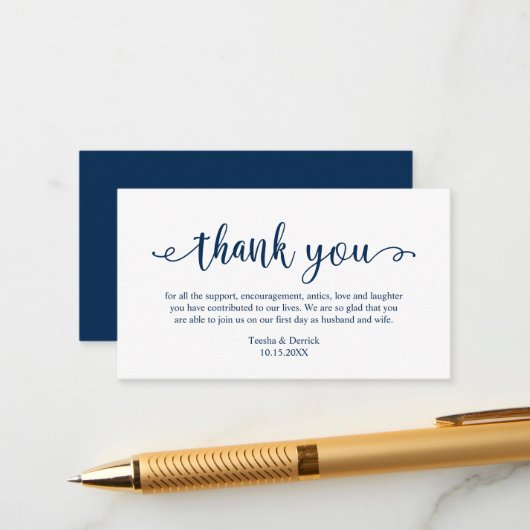 Carte D'accompagnement Merci mariage, Moderne Simple Script Enc (Devant/Arrière en situation)
