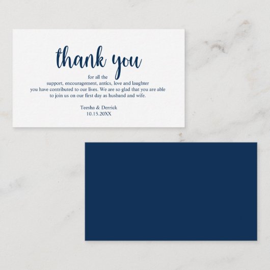 Carte D'accompagnement Merci mariage, Moderne Simple Script Enc (Devant / Derrière)