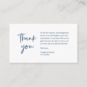Carte D'accompagnement Merci mariage pour sa participation, minimaliste m