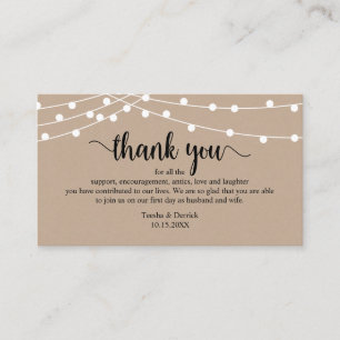 Carte D'accompagnement Merci mariage, Russe moderne Brown Kraft Enclo