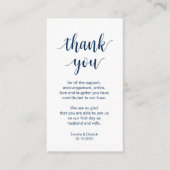 Carte D'accompagnement Merci mariage, Script bleu marine moderne (Devant)