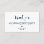 Carte D'accompagnement Merci mariage, Script moderne, Bleu de marine clas (Devant)