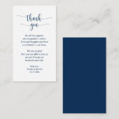 Carte D'accompagnement Merci mariage, Script moderne, Bleu de marine clas (Devant / Derrière)