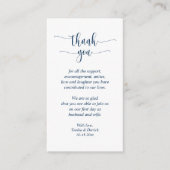 Carte D'accompagnement Merci mariage, Script moderne, Bleu de marine clas (Devant)