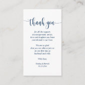 Carte D'accompagnement Merci mariage, Script moderne, Bleu de marine clas (Devant)