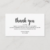 Carte D'accompagnement Merci mariage, Script Rustique Simple Moderne (Devant)