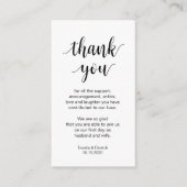 Carte D'accompagnement Merci mariage, Script simple moderne (Devant)