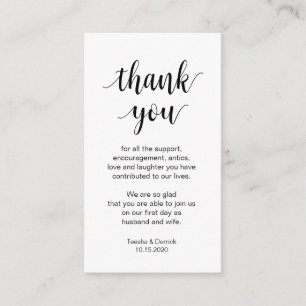 Carte D'accompagnement Merci mariage, Script simple moderne