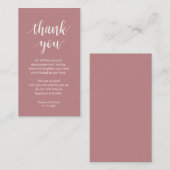 Carte D'accompagnement Merci mariage, Script simple moderne (Devant / Derrière)