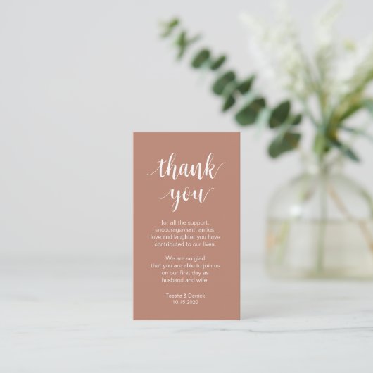 Carte D'accompagnement Merci mariage, Script simple moderne (Debout devant)
