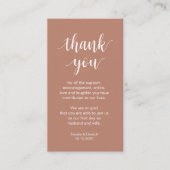 Carte D'accompagnement Merci mariage, Script simple moderne (Devant)