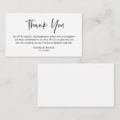 Carte D'accompagnement Merci mariage, Script simple moderne (Devant / Derrière)