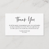 Carte D'accompagnement Merci mariage, Script simple moderne (Devant)