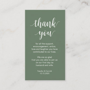 Carte D'accompagnement Merci mariage, Script simple moderne
