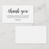Carte D'accompagnement Merci mariage, Script simple moderne (Devant / Derrière)