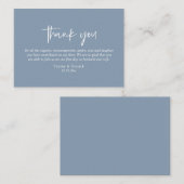 Carte D'accompagnement Merci mariage, Script simple moderne Dusty Blue (Devant / Derrière)