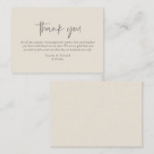 Carte D'accompagnement Merci mariage, Script simple moderne gris foncé (Devant / Derrière)
