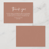 Carte D'accompagnement Merci mariage, Script Simple Moderne, Terre (Devant / Derrière)