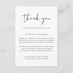 Carte D'accompagnement Merci photo personnalisée simple