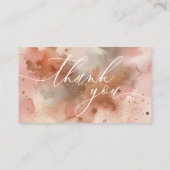 Carte D'accompagnement Merci rose d'aquarelle dorée (Dos)