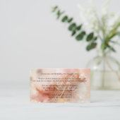 Carte D'accompagnement Merci rose d'aquarelle dorée (Debout devant)