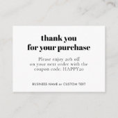 Carte D'accompagnement Merci simple classique de bijouterie (Dos)