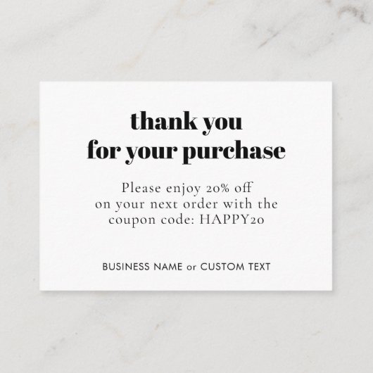 Carte D'accompagnement Merci simple classique de bijouterie (Dos)