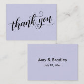 Carte D'accompagnement Merci Simple Élégant Lavande Mariage Faveur (Devant / Derrière)