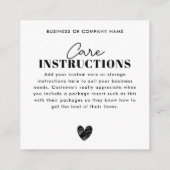 Carte D'accompagnement Merci simple Instruction de soins cardiaques (Dos)