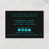 Carte D'accompagnement Merci Vert Turquoise Pour Votre Commande (Dos)