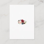 Carte D'accompagnement Merlot Navy Blue Floral Gold Frame Détails du Mari (Dos)