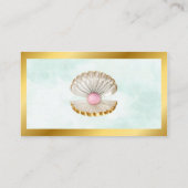 Carte D'accompagnement Mermaid Diaper Raffle Shell Pearles Or rose (Dos)