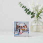 CARTE D'ACCOMPAGNEMENT MERRY CHRISTMAS BIG SNOWMAN WINTER SCENE (Debout devant)