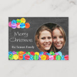 Carte D'accompagnement Merry Christmas watercolor baubles<br><div class="desc">Make this Christmas special with a Porto Sabbia Natale photo card. Surprise your family and friends with a personalized photo card in the mail Many different designs,  themes and printing options available to create your one of a kinder holiday card</div>