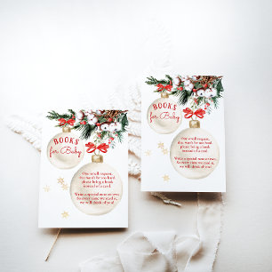 Carte D'accompagnement Merry Little Baby shower Livres de Noël modernes