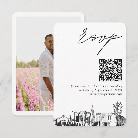 Carte D'accompagnement Mesa Arizona Mariage RSVP QR Code Petit (Devant / Derrière)