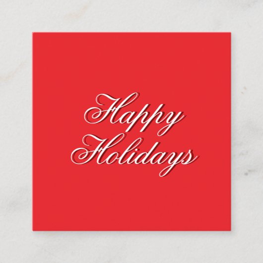 Carte D'accompagnement Message de Fêtes Joyeuses Rouge Clair Élégant (Devant)
