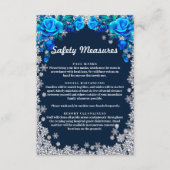Carte D'accompagnement Mesure de sécurité flocon de roses bleues vives (Devant)