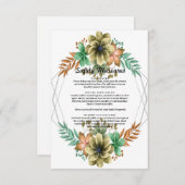 Carte D'accompagnement Mesure de sécurité florale à l'aquarelle jaune et  (Devant / Derrière)