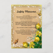Carte D'accompagnement Mesure de sécurité papillon floral jaune bois rust (Devant)
