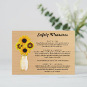 Carte D'accompagnement Mesure de sécurité pour pot Mason à fleurs jaunes (Debout devant)