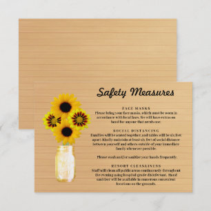 Carte D'accompagnement Mesure de sécurité pour pot Mason à fleurs jaunes 