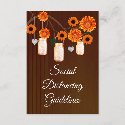 Carte D'accompagnement Mesure de sécurité pour pot Mason à fleurs orange  (Devant)