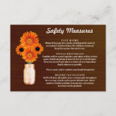 Carte D'accompagnement Mesure de sécurité pour pot Mason à fleurs orange (Devant)
