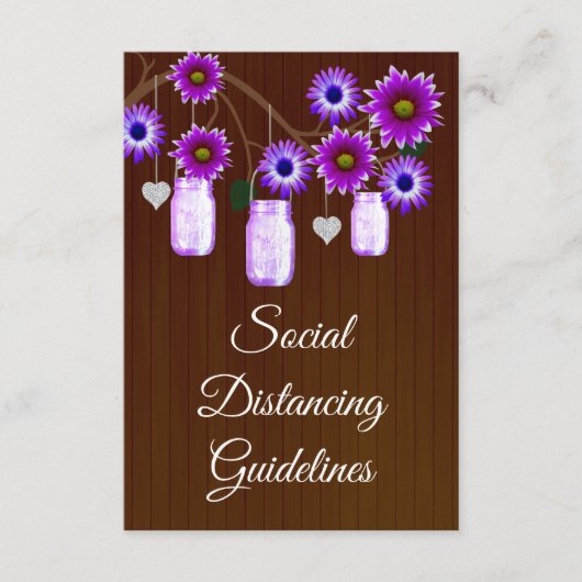 Carte D'accompagnement Mesure de sécurité pour pot Mason à fleurs violet (Devant)