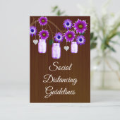 Carte D'accompagnement Mesure de sécurité pour pot Mason à fleurs violet  (Debout devant)