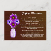 Carte D'accompagnement Mesure de sécurité pour pot Mason à fleurs violet  (Devant)